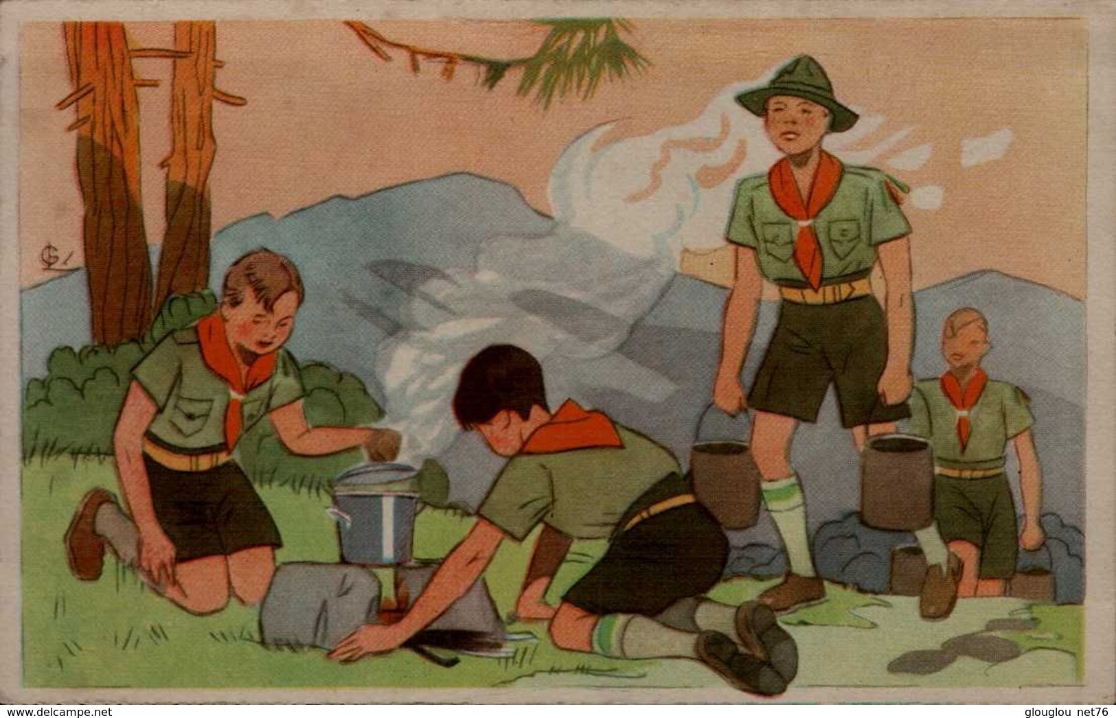 SCOUTISME...ETE 1937...VACANCES "CIEL BLEU"  Nà 5....CPA - Scoutismo