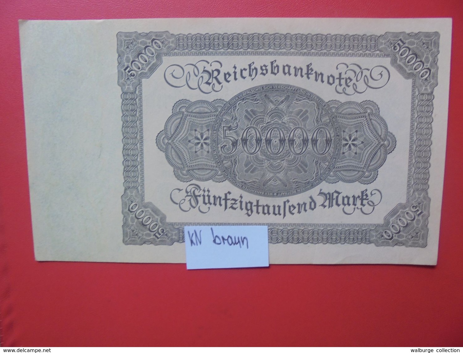 Reichsbanknote 50.000 MARK 1922 VARIANTE N°2 CHIFFRES BRUN 1 SEULE FOIS CIRCULER (B.16) - 50000 Mark