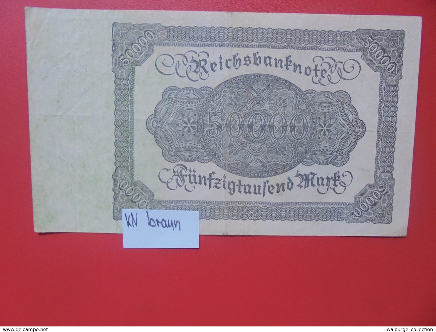 Reichsbanknote 50.000 MARK 1922 VARIANTE N°2 CHIFFRES BRUN 1 SEULE FOIS CIRCULER (B.16) - 50000 Mark