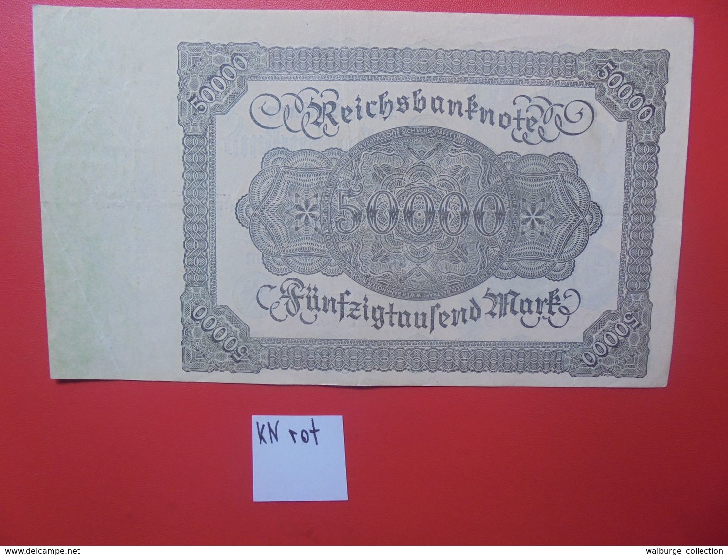 Reichsbanknote 50.000 MARK 1922 VARIANTE N°3 CHIFFRES ROUGE 1 SEULE FOIS CIRCULER (B.16) - 50.000 Mark