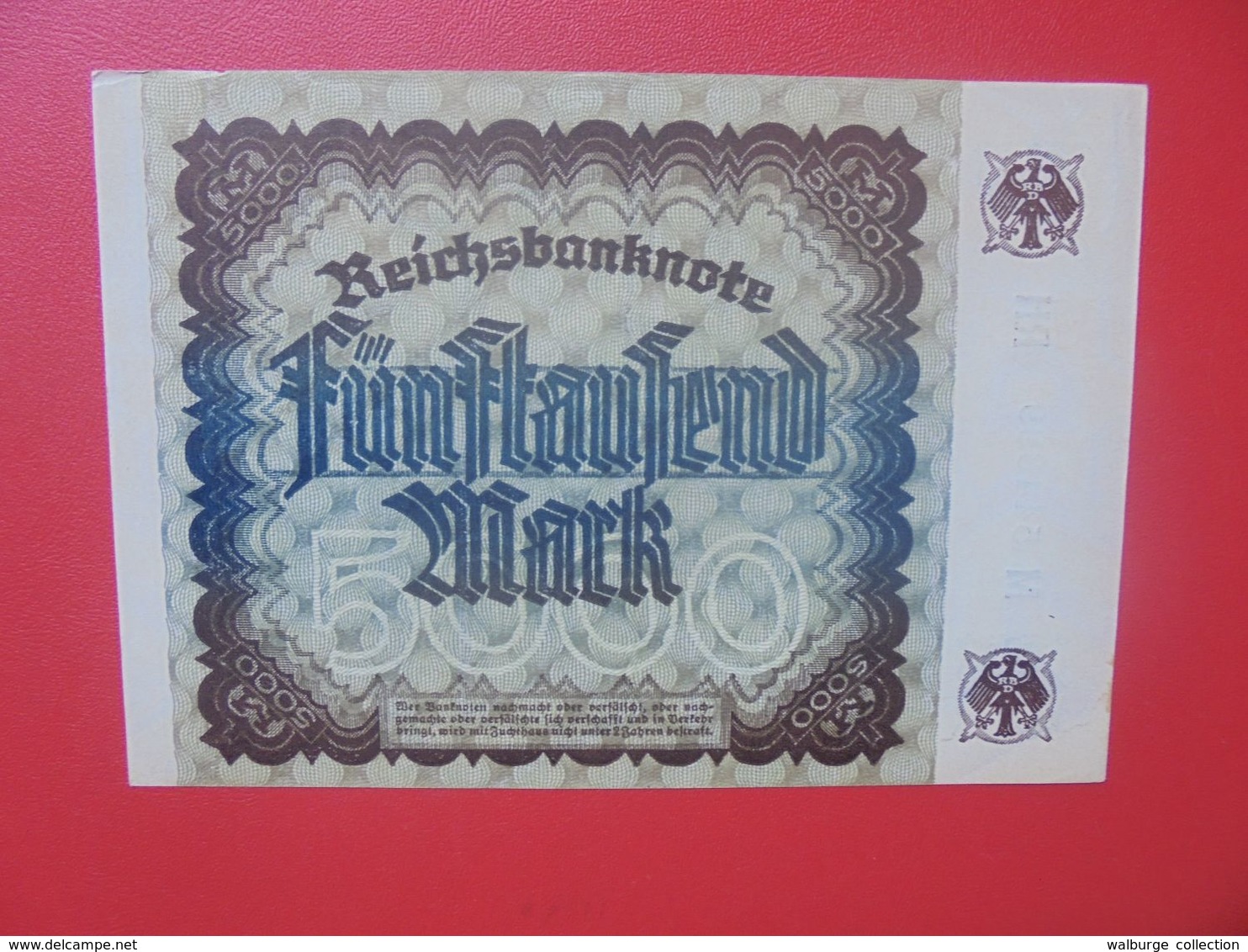 Reichsbanknote 5000 MARK 1922 VARIANTE CIRCULER (B.16) - 5.000 Mark