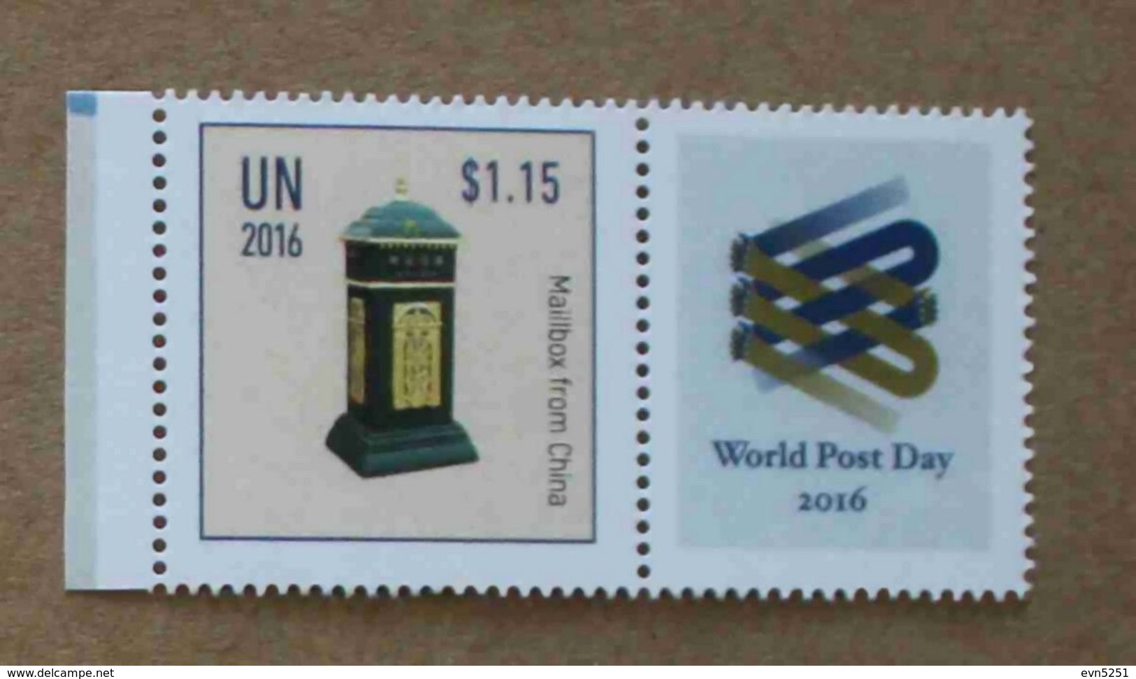 NY16-01 : Nations-Unies (New-York) / Journée Mondiale De La Poste - Boîte Aux Lettres (Chine) - Neufs