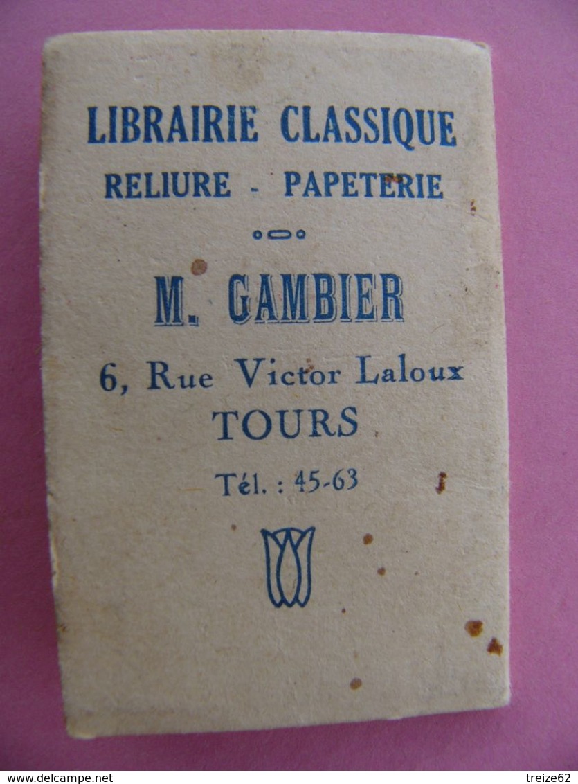 Calendrier De Poche 1942 Librairie Gambier Tours 37 - Klein Formaat: 1941-60