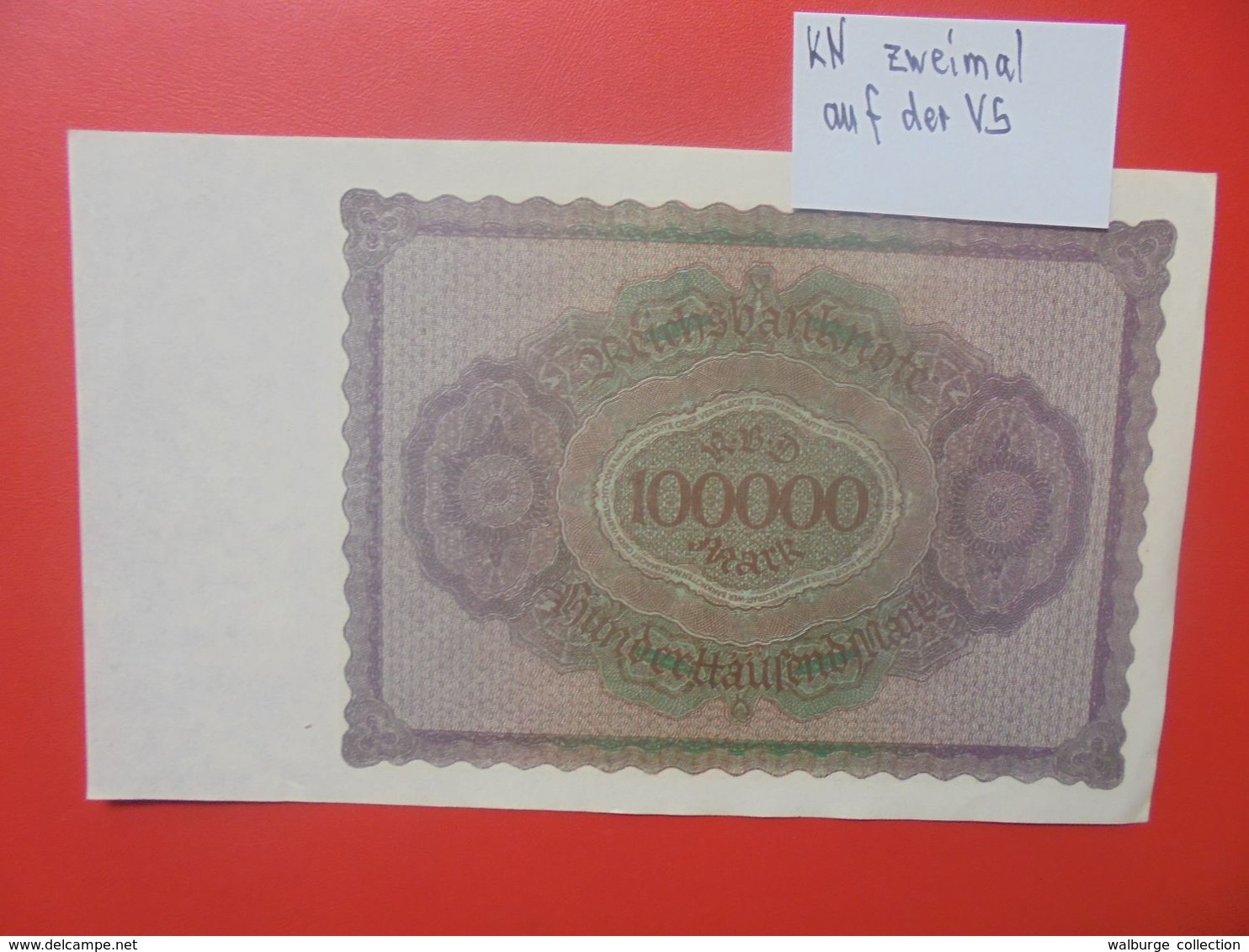 Reichsbanknote 100.000 MARK 1923 VARIANTE 2 SERIES 8 CHIFFRES CIRCULER (B.16) - 100000 Mark