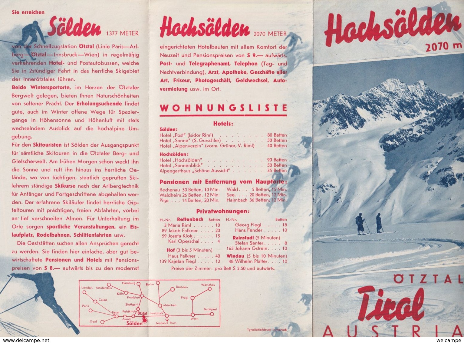 ALTE BROSCHURE - OESTERREICH - TIROL - SOLDEN - OTZTAL - 10,5 X 22 CM - WINTERSPORT - SKI - Dépliants Touristiques