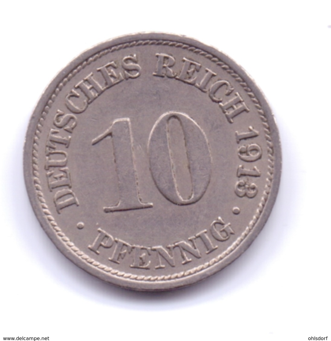 DEUTSCHES REICH 1913 F: 10 Pfennig, KM 12 - 10 Pfennig