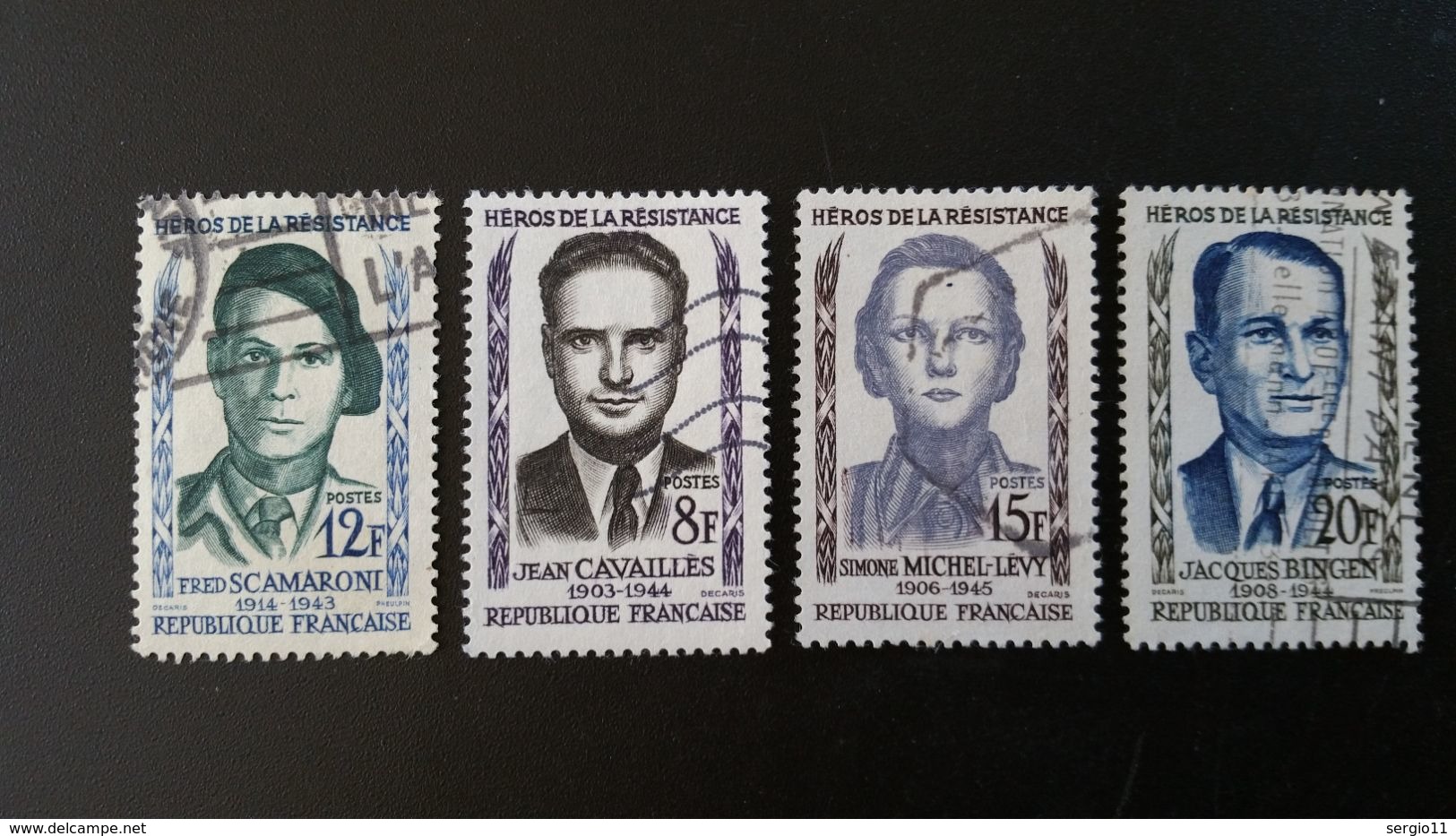France Timbres  Oblitérés N° 1157 à 1160 Série Complète Année 1958 - Héros De La Résistance - Used Stamps