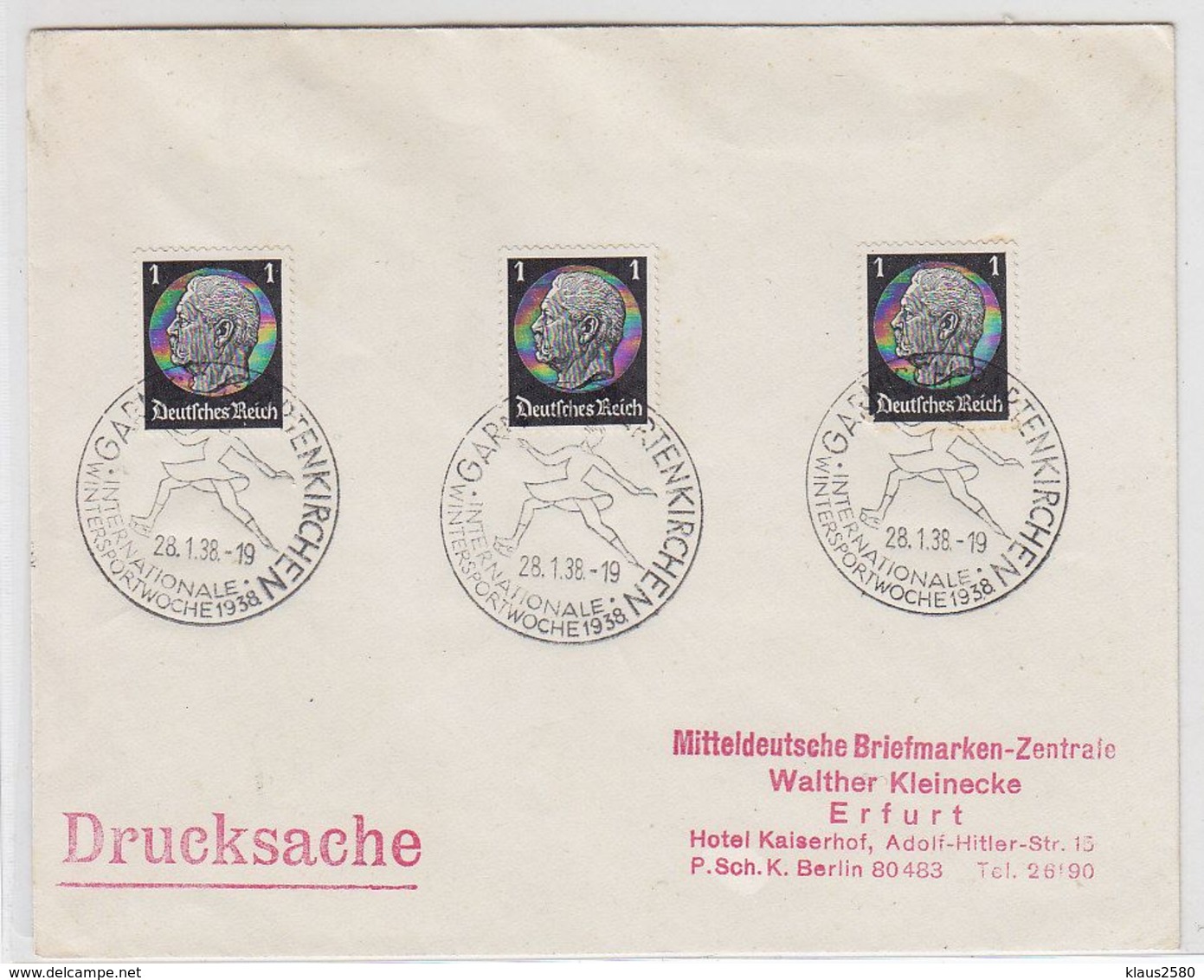 Deutsches Reich DS Mit SST Partenkirchen - Covers & Documents