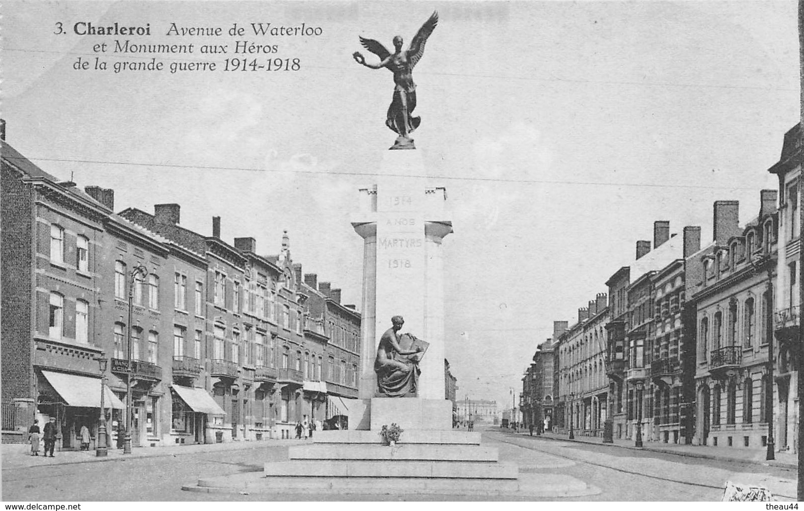 ¤¤  -    BELGIQUE   -   CHARLEROI   -  Avenue De Waterloo Et Le Monument Aux Héros De La Grande Guerre 1914-18    -  ¤¤ - Charleroi