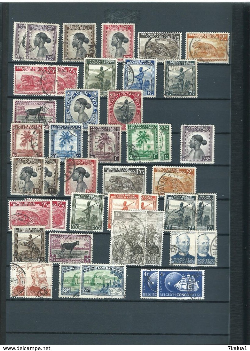 CONGO BELGE, Lot Sur 7 Pages ( Avec Quelques Congo Portugais) - Collections (with Albums)