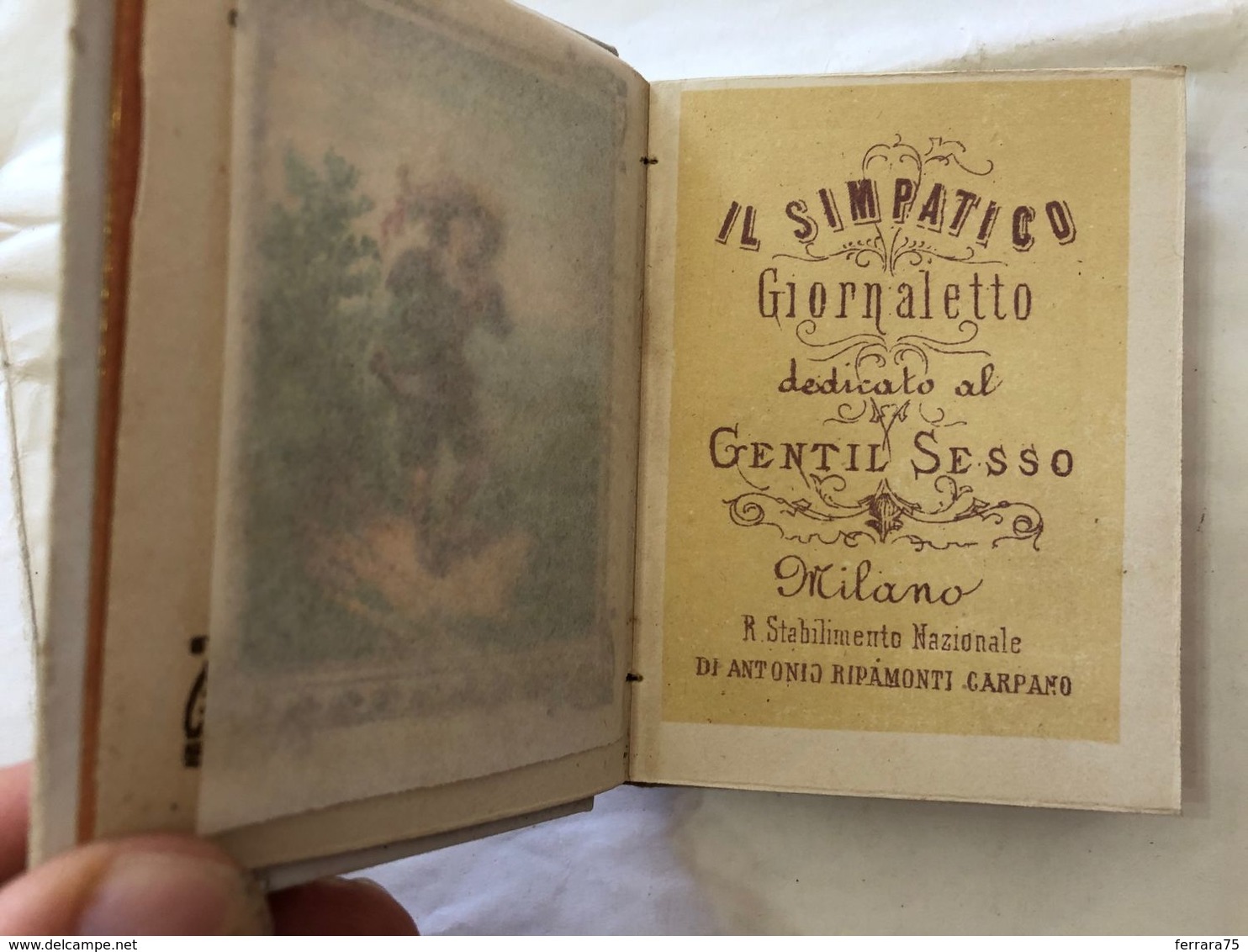 IL SIMPATICO GIORNALETTO DEDICATO AL GENTIL SESSO ANTONIO CARPANO 1874 MILANO - Libri Antichi