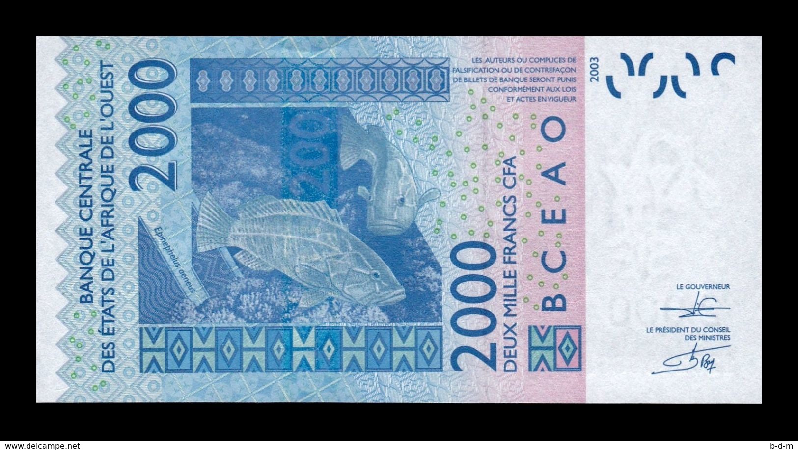 West African St. Senegal 2000 Francs 2012 Pick 716Kl SC UNC - Sénégal