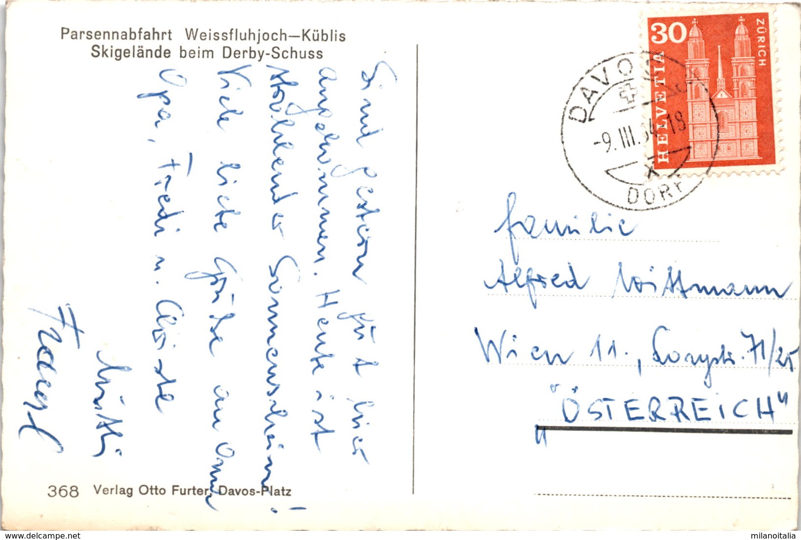 Parsennabfahrt Weissfluhjoch-Küblis (362) * 9. 3. 1964 - Küblis