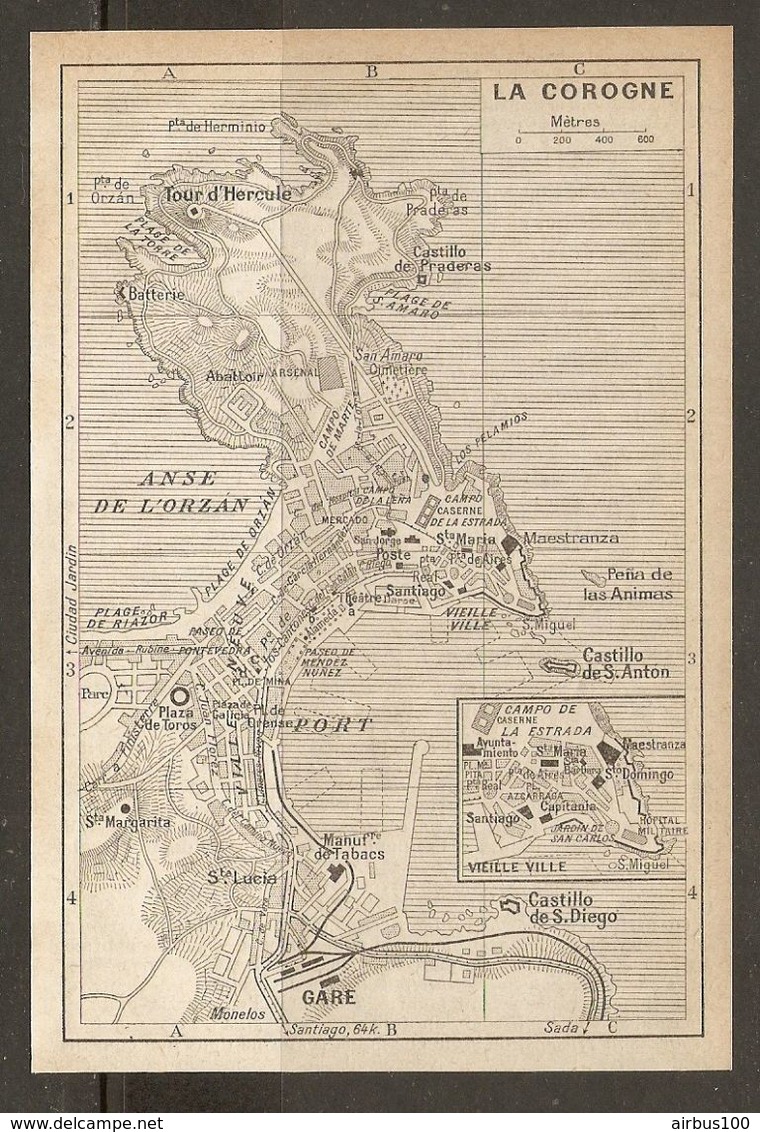 CARTE PLAN MAPA MAP 1935 LA COROGNE - ESPAGNE ESPANA SPAIN - Cartes Topographiques
