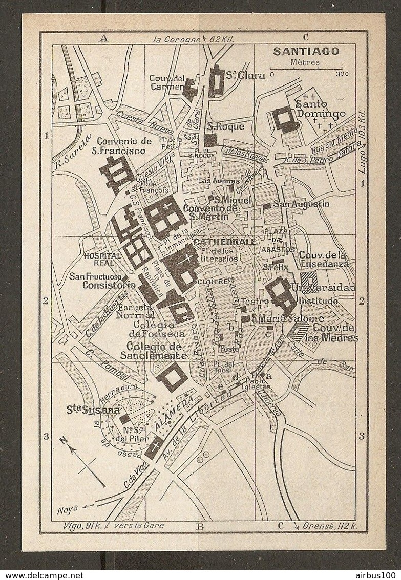 CARTE PLAN MAPA MAP 1935 SANTIAGO - ESPAGNE ESPANA SPAIN - Topographische Karten