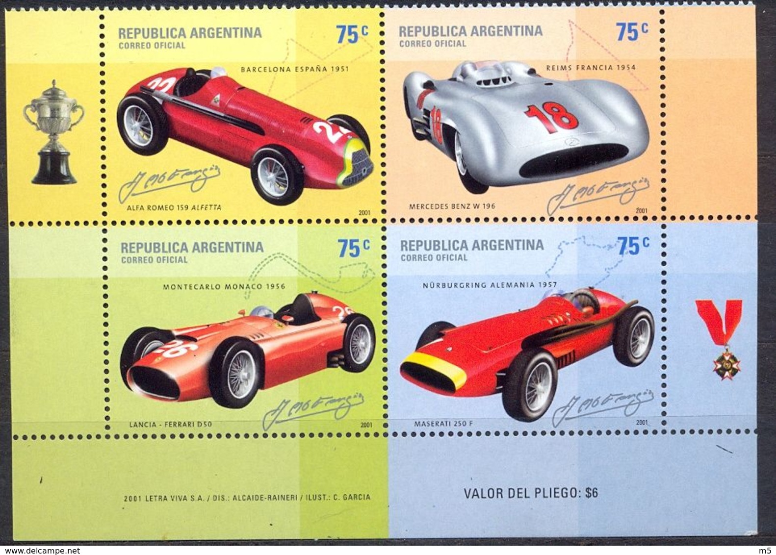 ARGENTINA - MNH - CARS - MI.NO.2682/5 - CV = 12 € - Unused Stamps