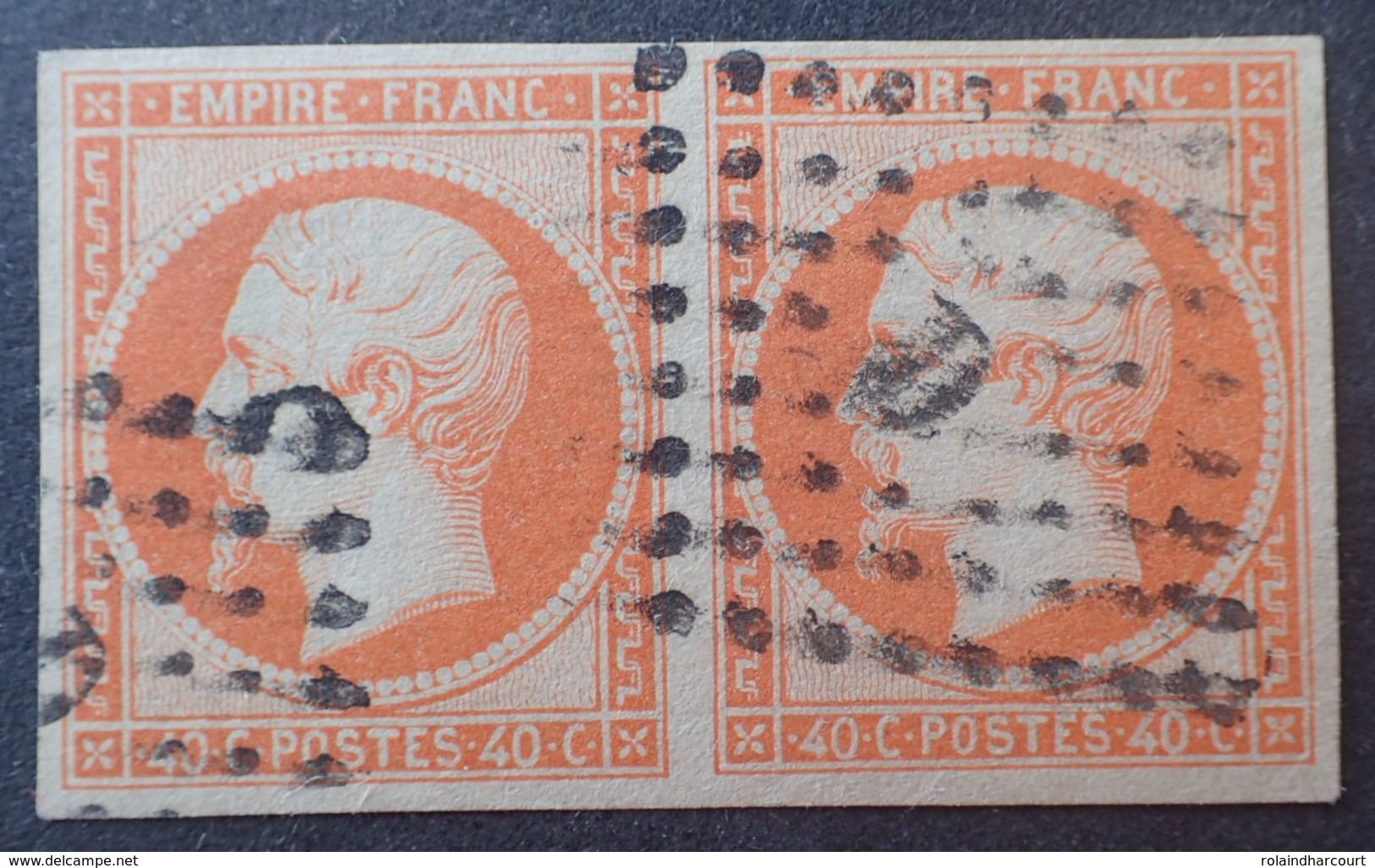 R1286/74 - NAPOLEON III (PAIRE) N°16a Orange Vif - Bureau " D " De PARIS - 1853-1860 Napoleone III