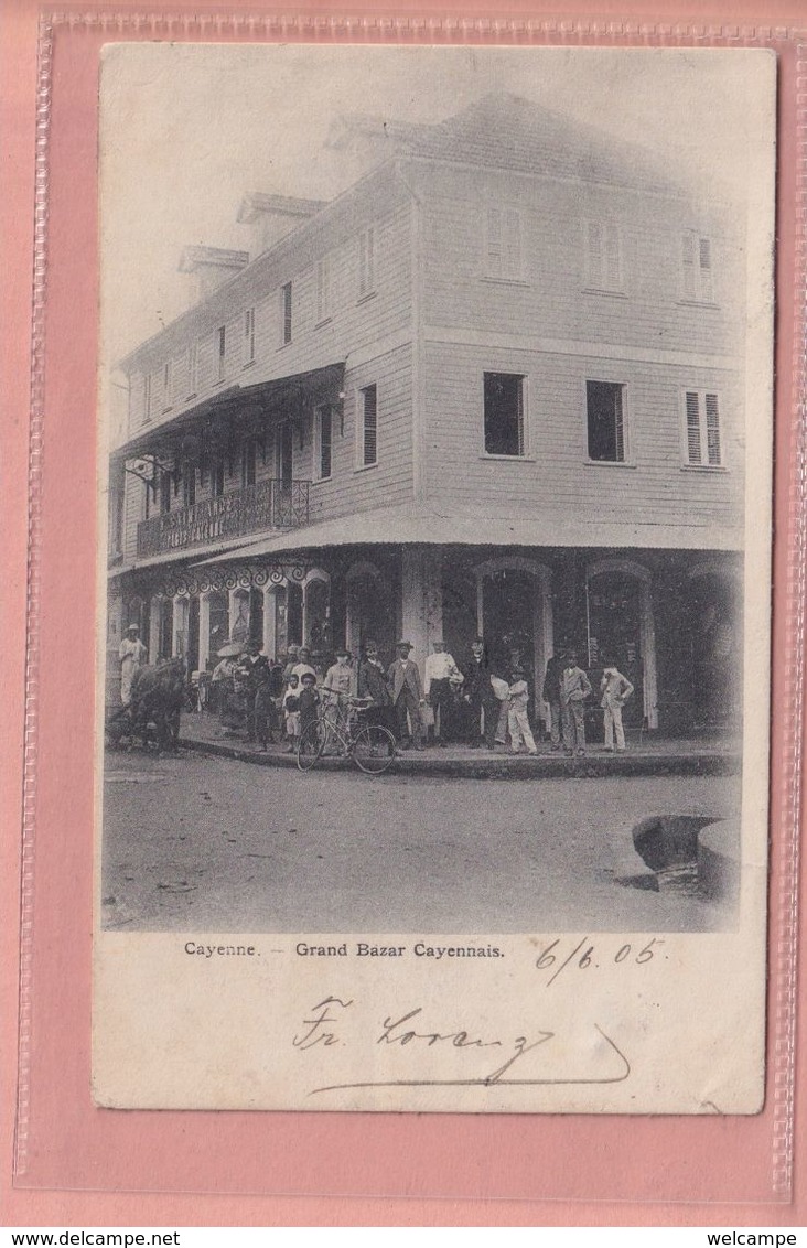 OLD POSTCARD - GUYANE - CAYENNE - GRAND BAZAR CAYENNAIS - ANIMATED - Cayenne