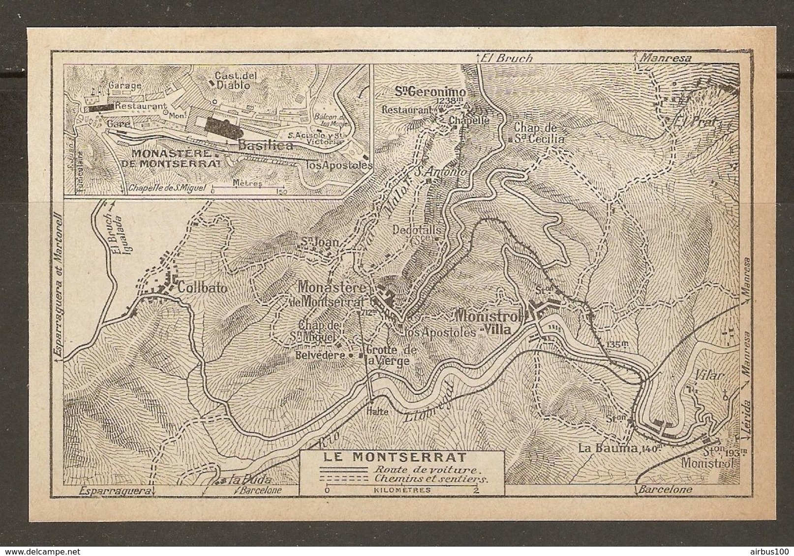 CARTE PLAN MAPA MAP 1935 LE MONTSERRAT - ESPAGNE ESPANA SPAIN - Mapas Topográficas