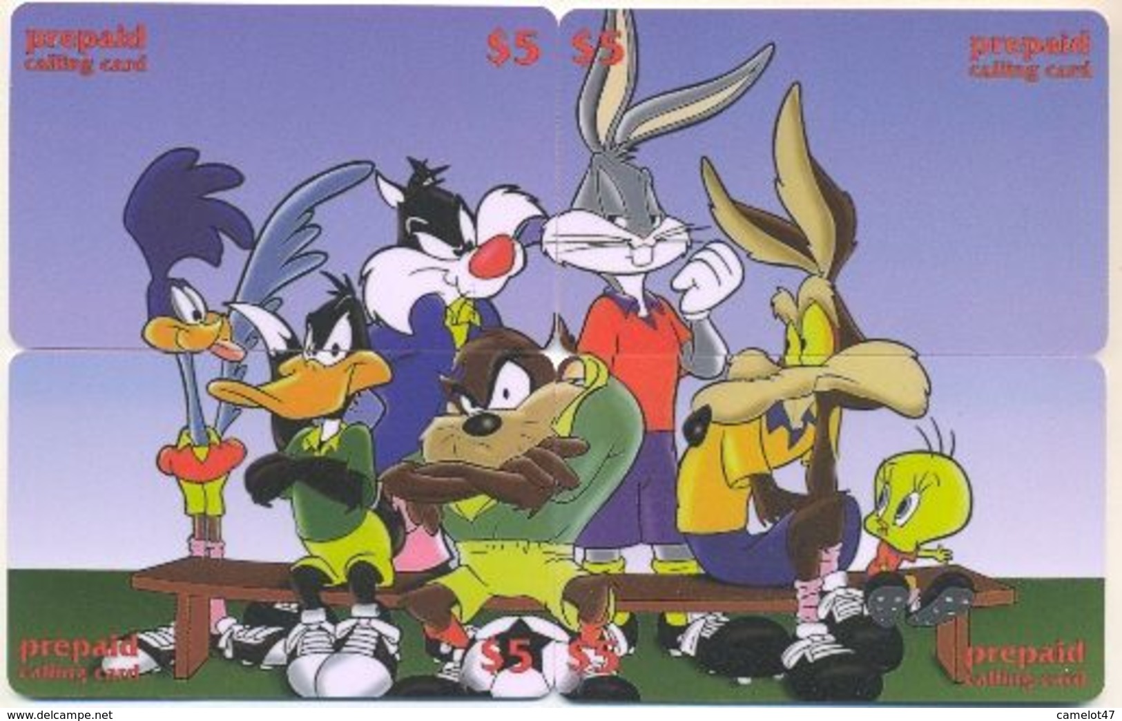 Looney Tunes, $5, LDPC, 4 Prepaid Calling Cards, PROBABLY FAKE, # Wb-5 - Puzzles