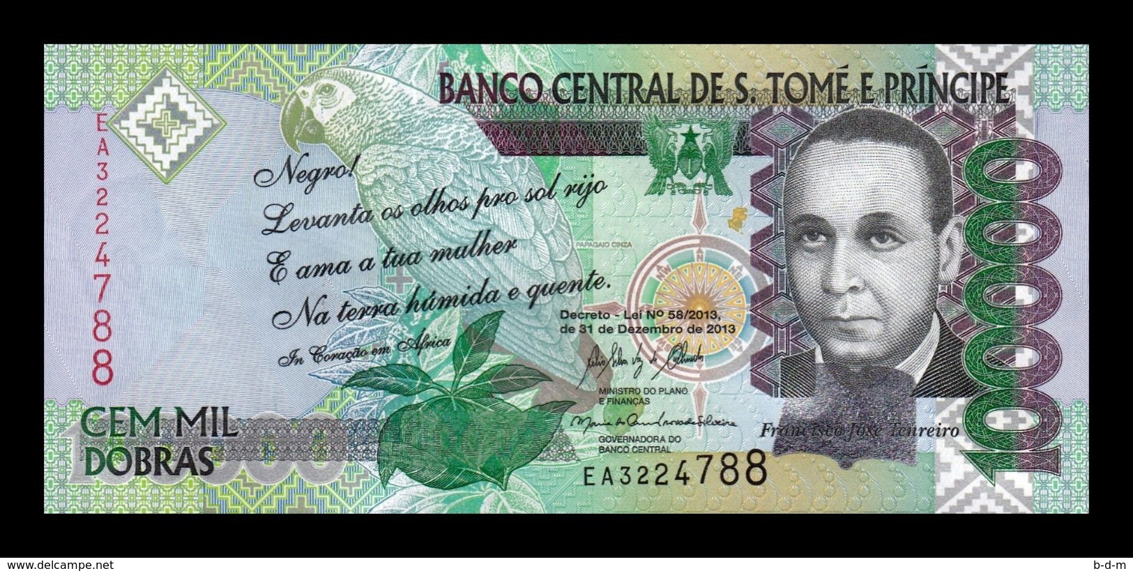 Santo Tome Y Principe St. Thomas & Prince 100000 Dobras 2013 Pick 69c SC UNC - Sao Tomé Et Principe