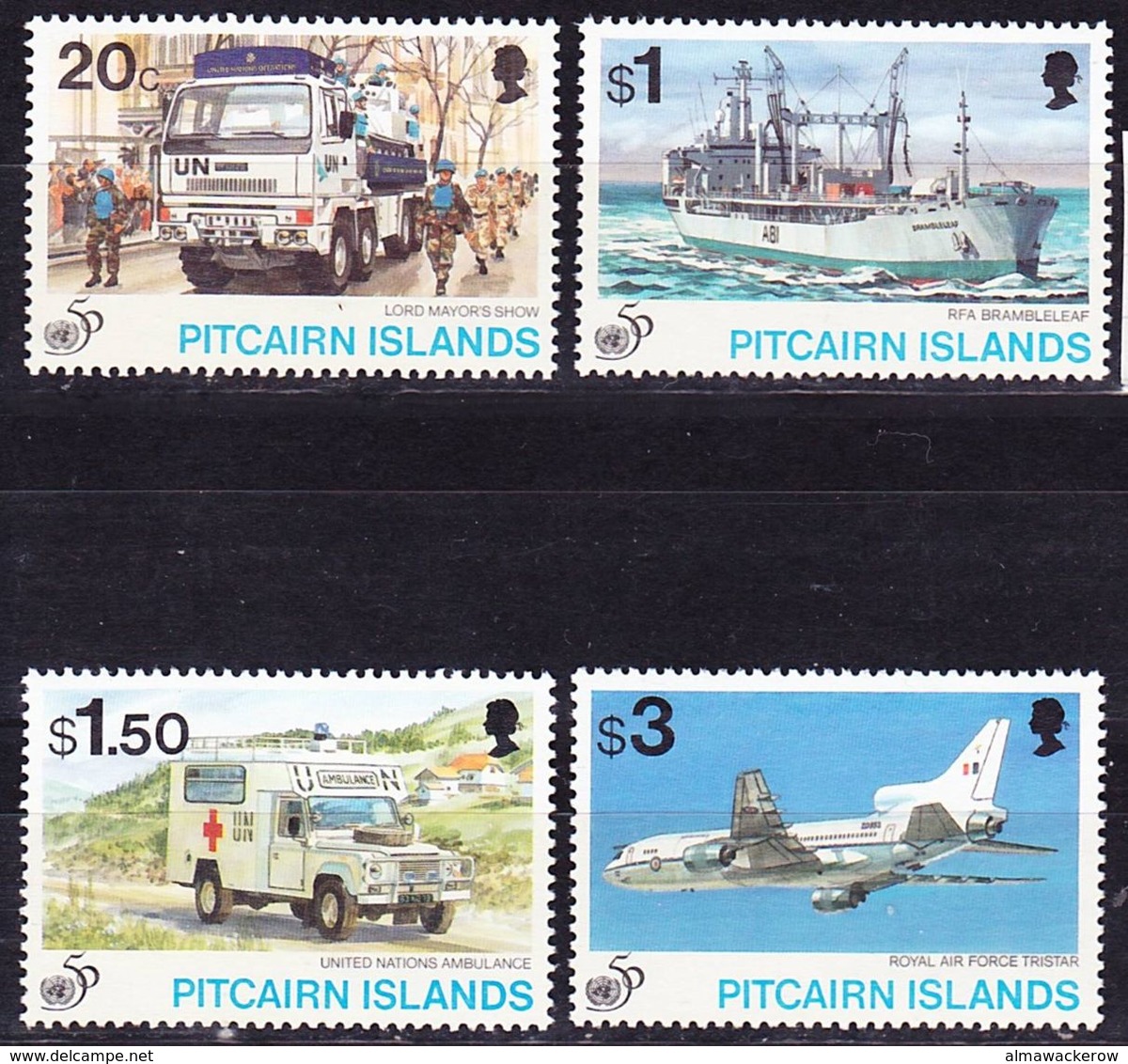 Pitcairn 1995 50th Anniversary UNO Complete Set Mi 465-468 MNH ** - Pitcairn