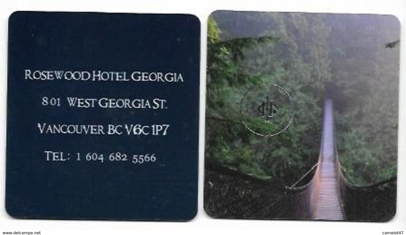 Rosewood Georgia.Hotel, Vancouver. Canada, Unsued Contactless Hotel Room Key Card, # Rosewood-27 NEW SQUARE DESIGN - Cartas De Hotels