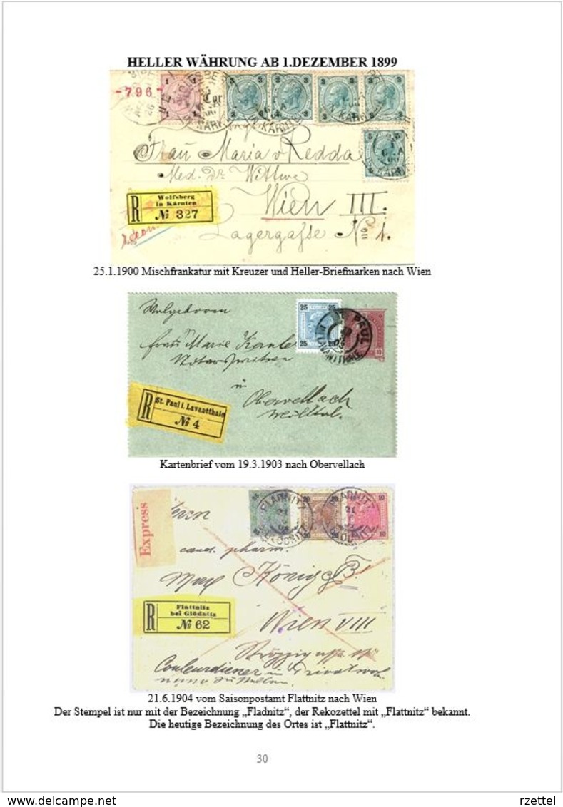 Reko-Zettel Und Einschreibe-Belege Von Kärnten 1886 - 1938 - Philately And Postal History