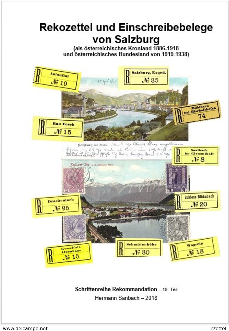 Reko-Zettel Und Einschreibe-Belege Von Salzburg 1886 - 1938 - Philately And Postal History