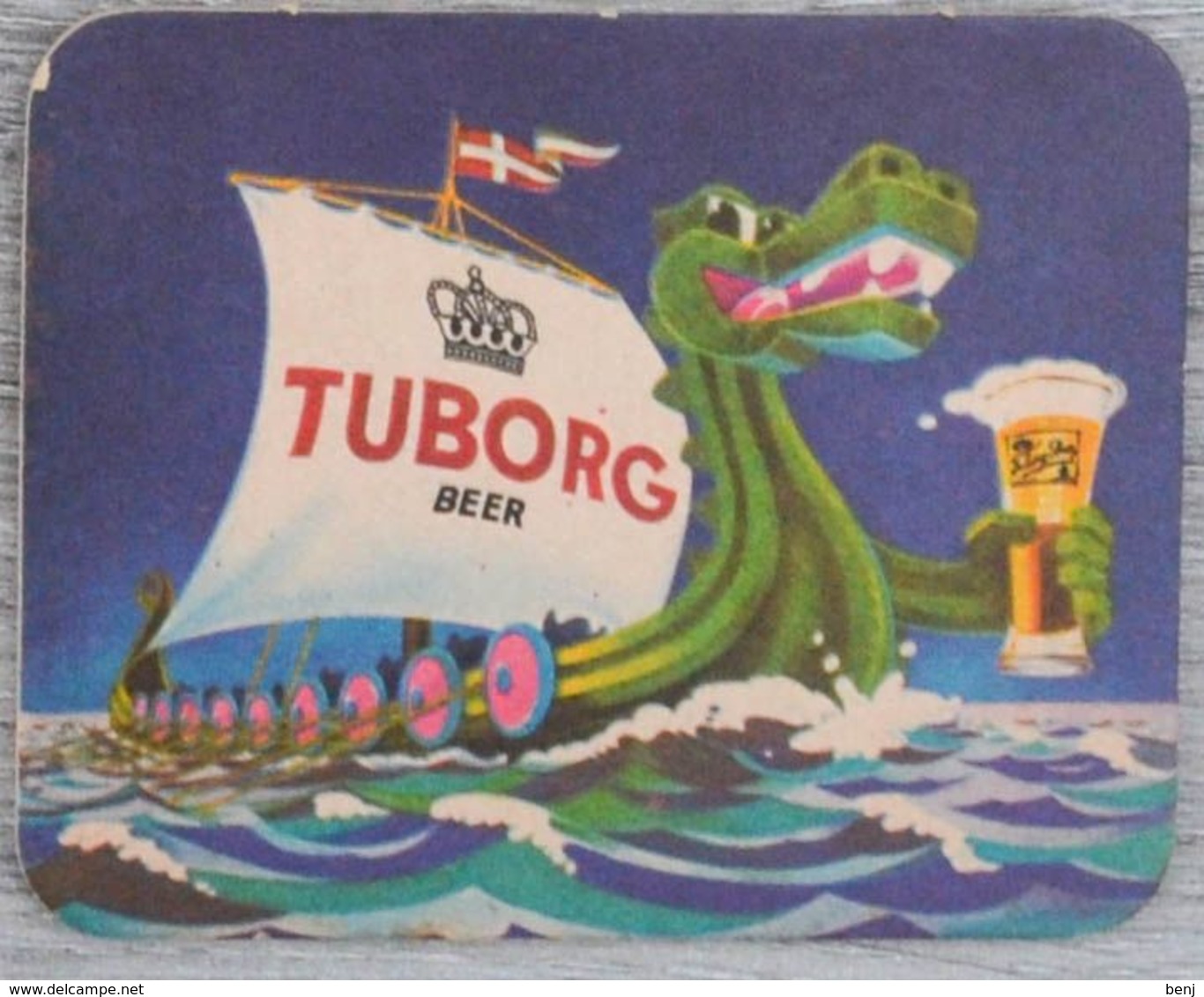 Sous-bock TUBORG (bateau, Dragon, Danois, Danemark, Drakkar, Vikings) Bierdeckel Bierviltje Coaster (V) - Beer Mats