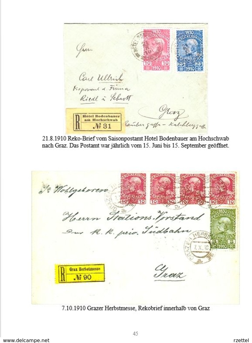 Reko-Zettel Und Einschreibe-Belege Der Steiermark 1886 - 1938 - Philately And Postal History