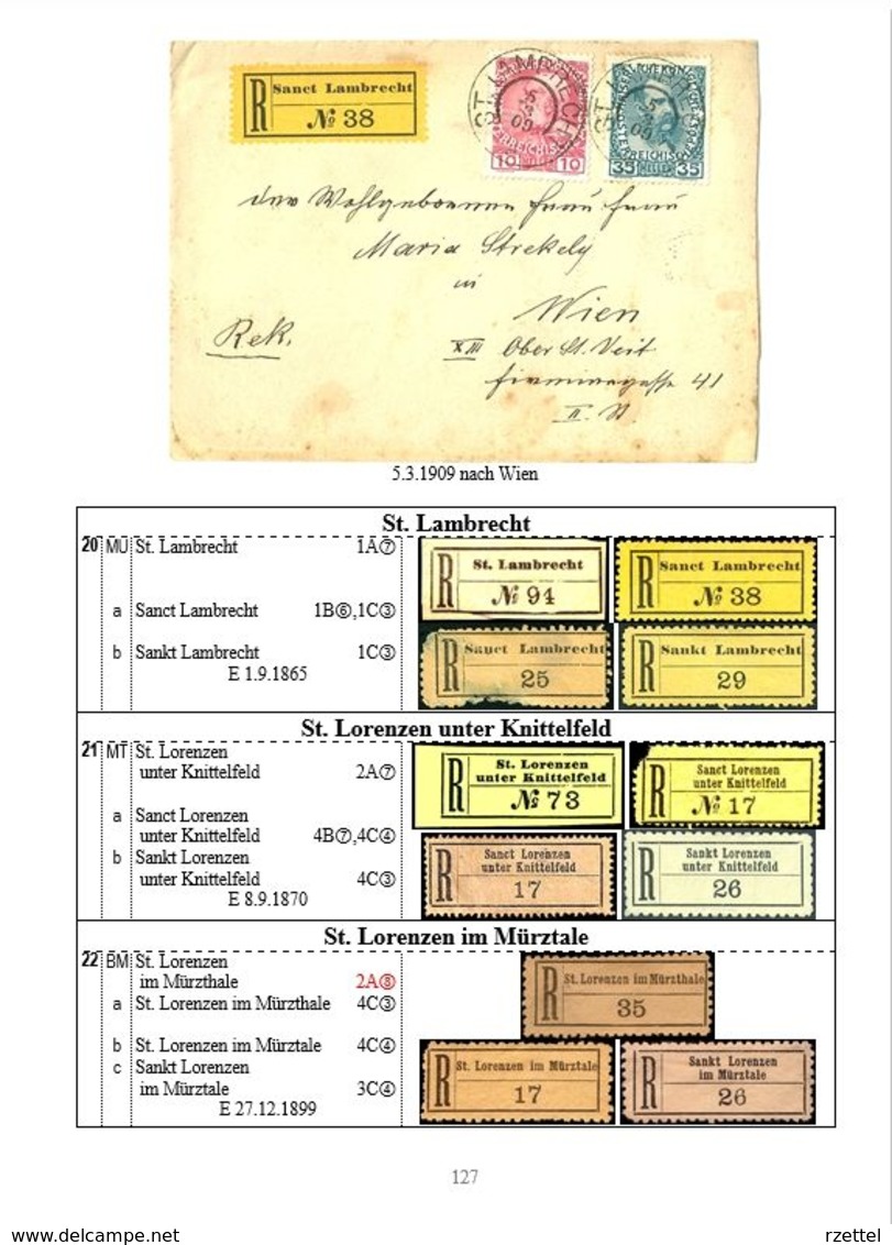 Reko-Zettel Und Einschreibe-Belege Der Steiermark 1886 - 1938 - Filatelia E Storia Postale