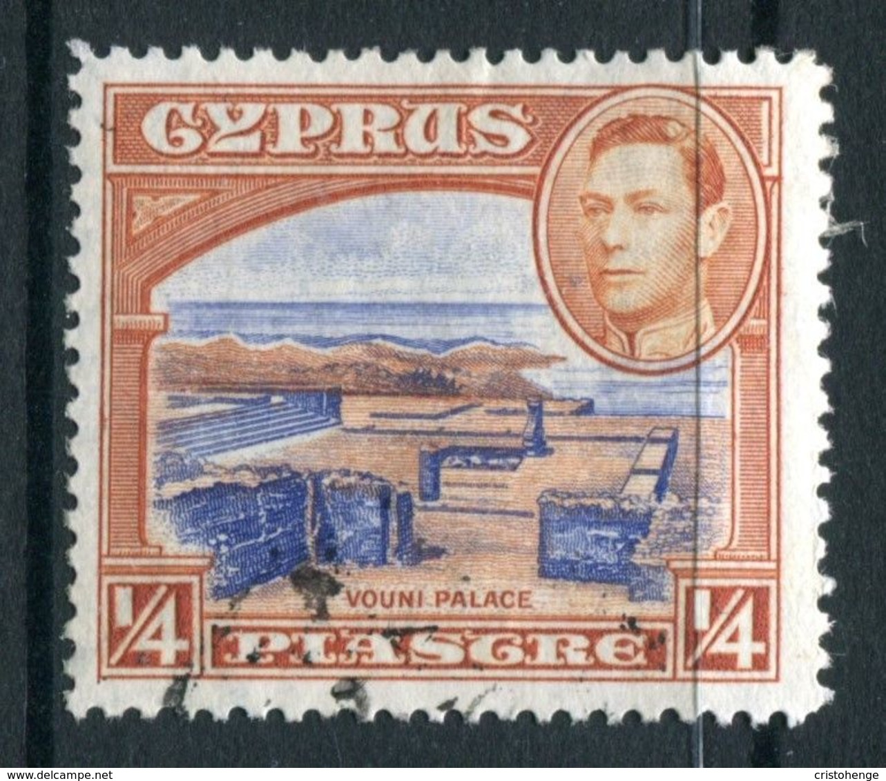 Cyprus 1938-51 KGVI Pictorial Definitives - ¼pi Vouni Palace Used (SG 151) - Cyprus (...-1960)