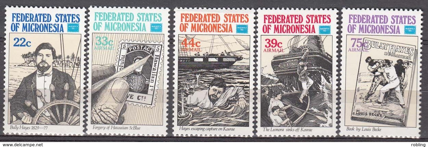 Micronesia 1986 Ameripex  Michel 57-61  MNH 28112 - Micronesia
