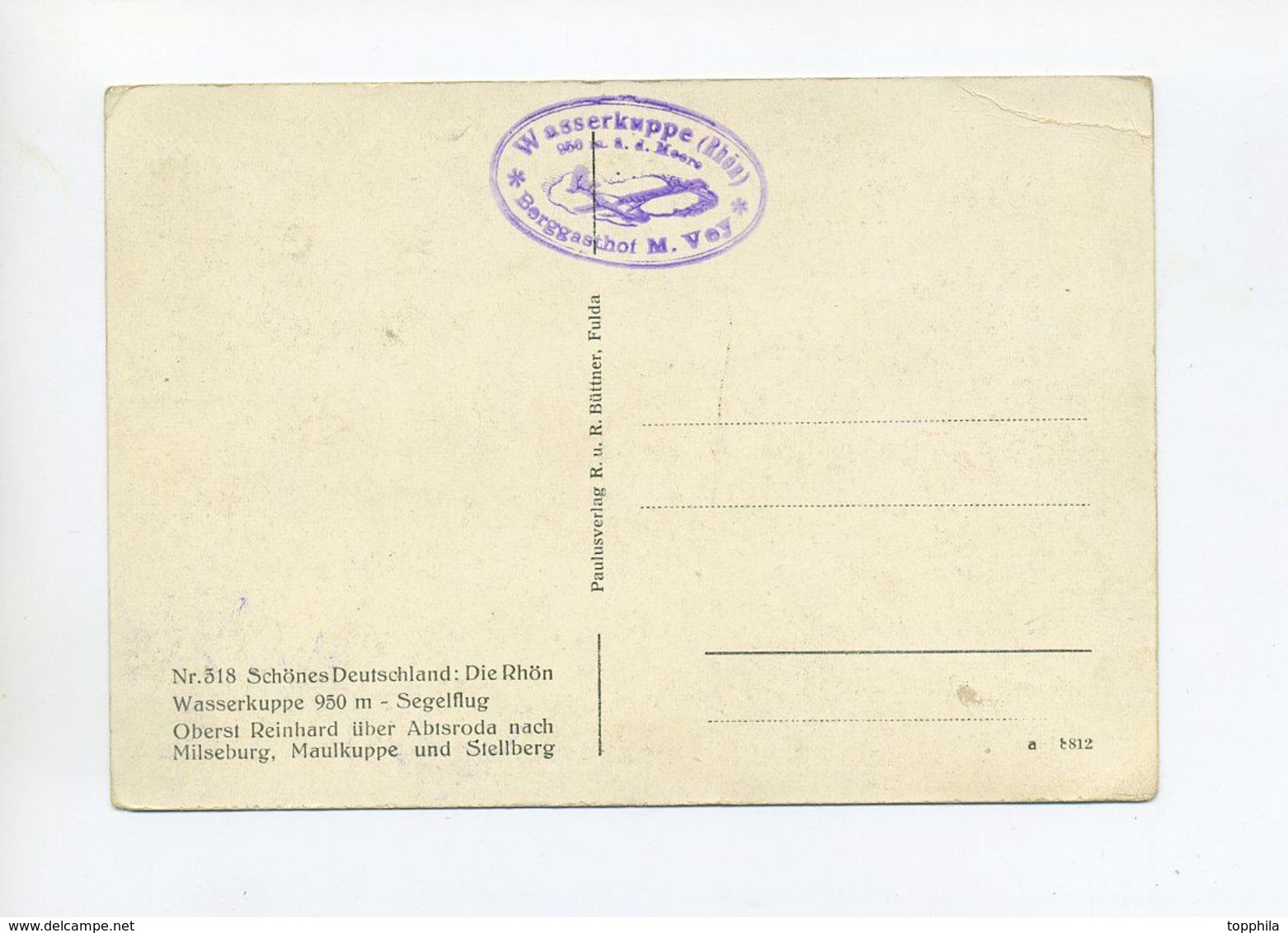 1935 3. Reich S/W Karte Segelflugzug " Rhönadler " Oberst Reinhard über Der Wasserkuppe Bei Abtsroda - Covers & Documents
