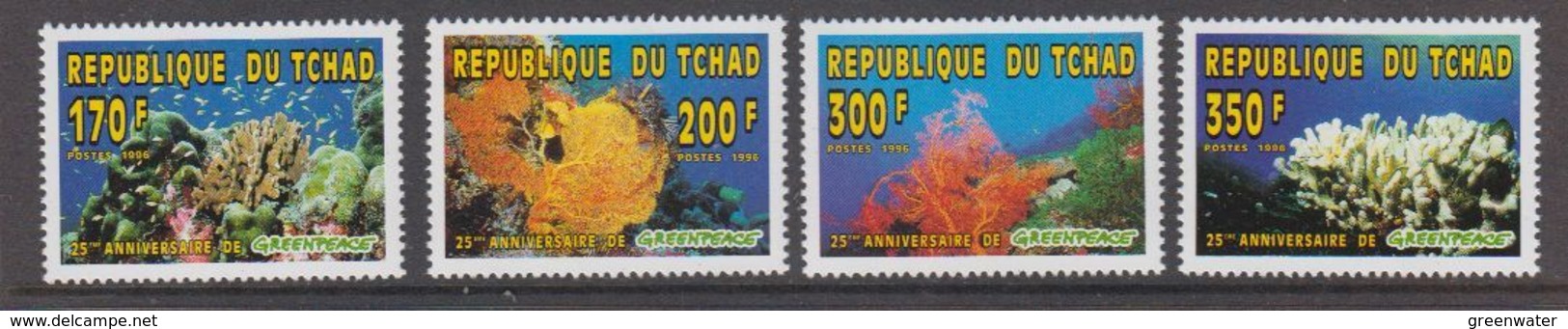 Republique Du Tchad 1996 Greenpeace Corals  4v ** Mnh (48402) - Tchad (1960-...)