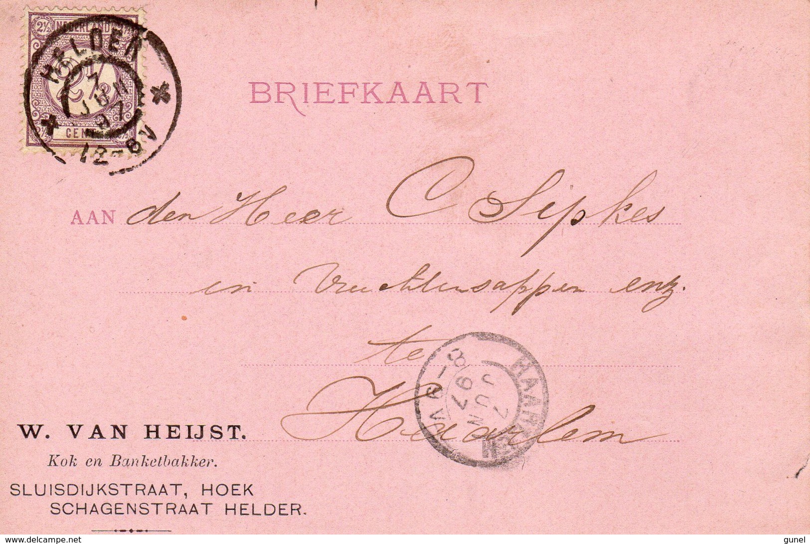 7 JUN 97   Grootrond HELDER Op Bk Met NVPH33 En Met Firmalogo Naar Haarlem (W. Van Heijst) - Postal History