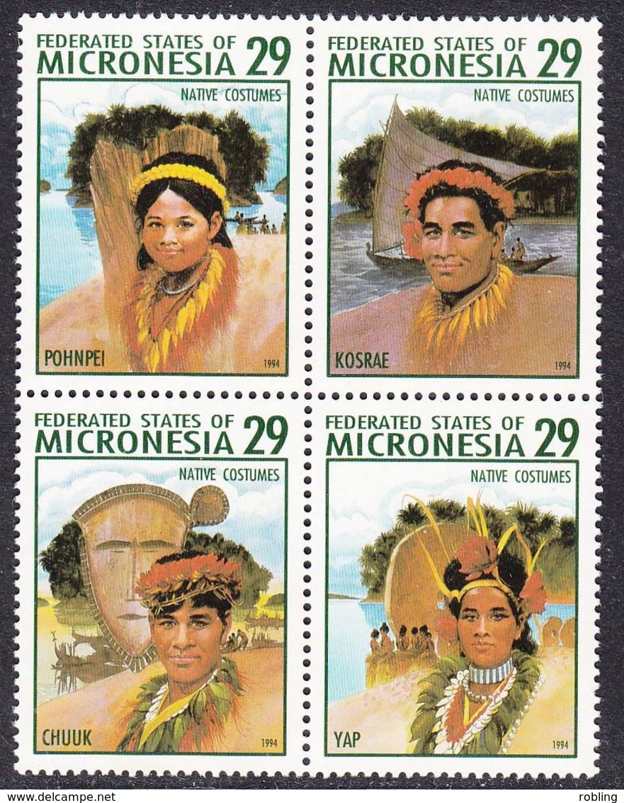 Micronesia 1994 Traditional Costumes  Michel 356-59  MNH 28116 - Micronesia