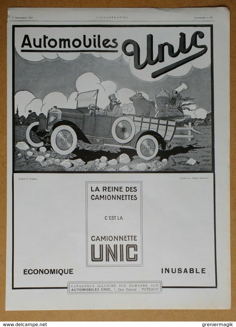 1925 Automobiles UNIC D'après F. Couderc (Puteaux - Création Des Affiches Ancrenaz) - Susse Frères Fondeurs - Publicité - Werbung