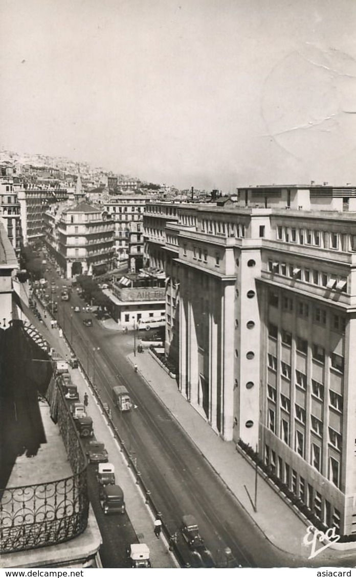 Real Photo Alger Rue Alfred Lelluch FFI Polytechnique Fusillé à Aulnat 63 Et Nouvel Hotel De Ville. Agence Air France - Algeri