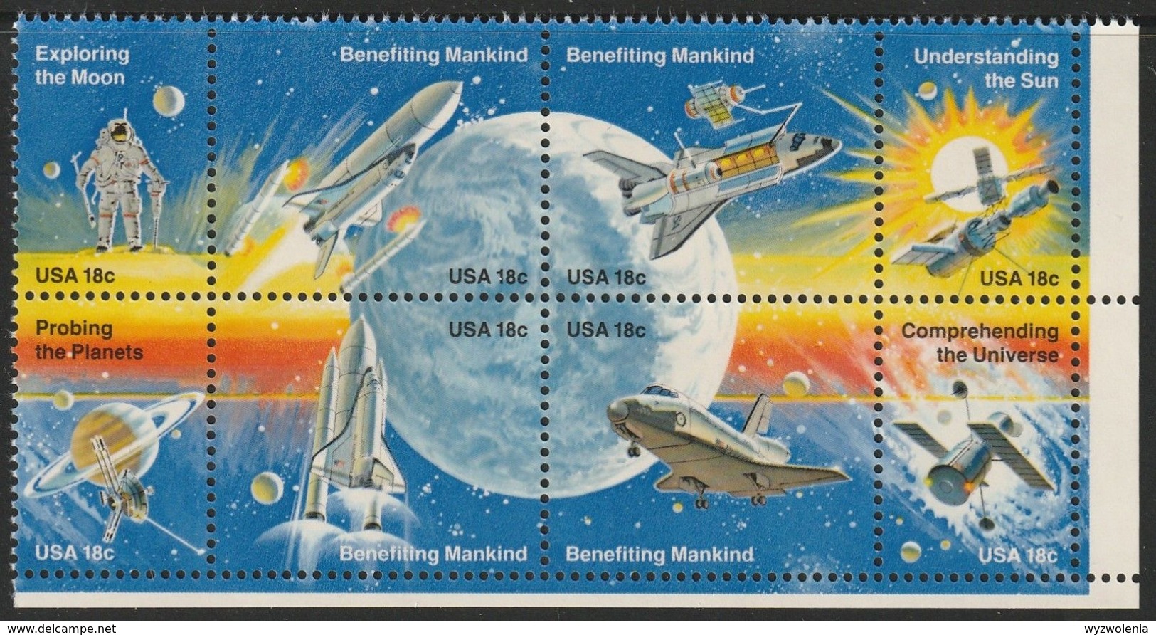 E 314) USA 1981 Mi 1481-1488 ** + 11 FDC: Erfolge Der Raumfahrt - Russia & URSS