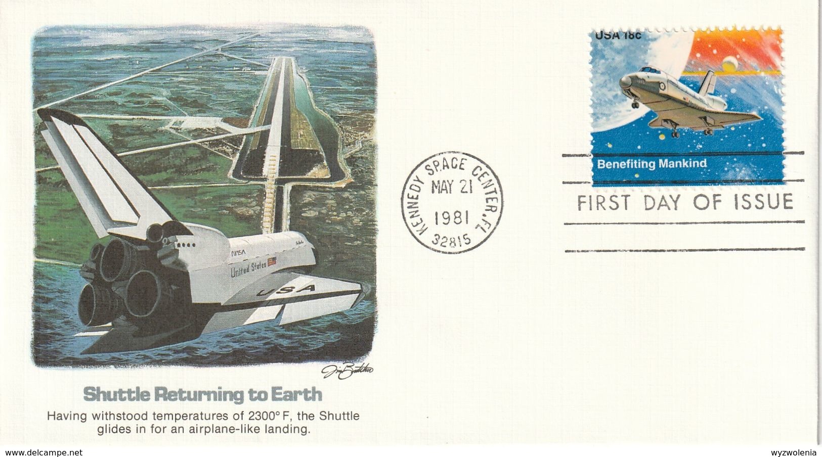 E 314) USA 1981 Mi 1481-1488 ** + 11 FDC: Erfolge der Raumfahrt