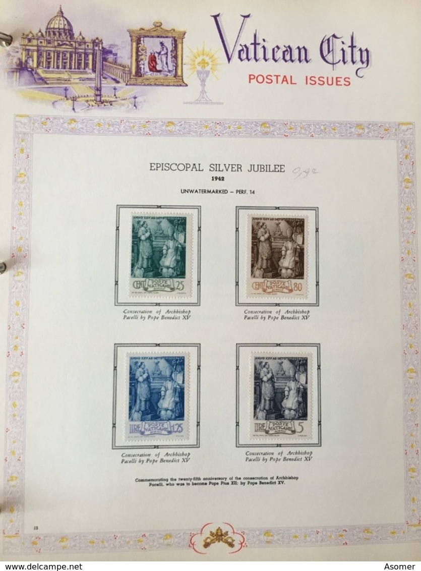 Vatican City Collection 1931 - 1969 MH* in Album Some nice items! CV 1500 EUR +