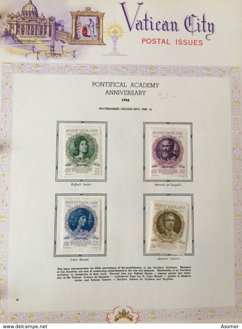 Vatican City Collection 1931 - 1969 MH* in Album Some nice items! CV 1500 EUR +