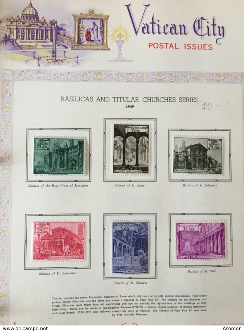 Vatican City Collection 1931 - 1969 MH* in Album Some nice items! CV 1500 EUR +