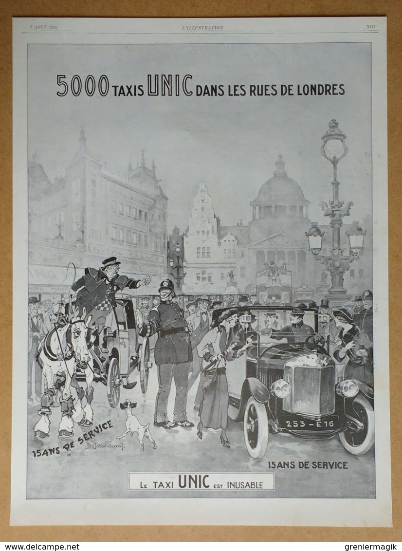 1926 5000 Taxis UNIC Dans Les Rues De Londres D'après Félix Jobbé Duval (Puteaux - Automobiles) - Pyrène - Publicité - Werbung