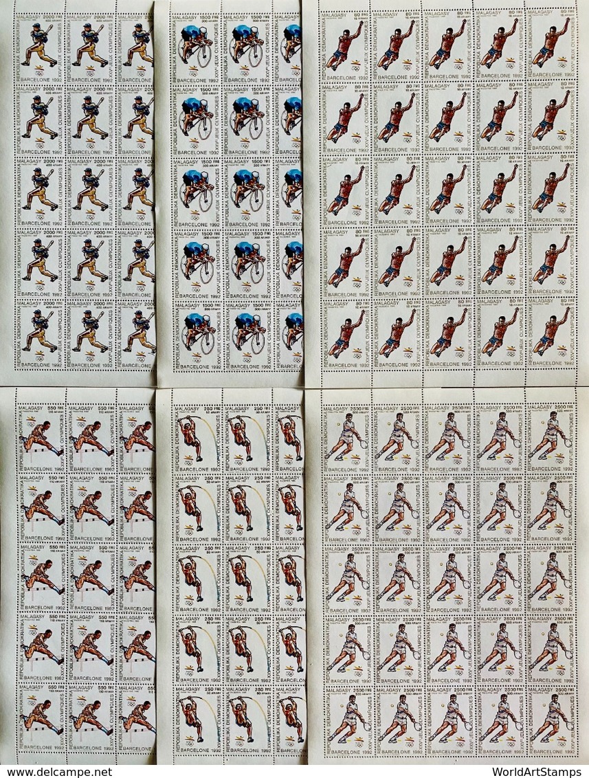 Full Sheets Of Stamps Complete Set O.G Barcelona 92 Perforated/ J.0 Barcelone 92 Feuilles Complètes Dentelés - Summer 1992: Barcelona