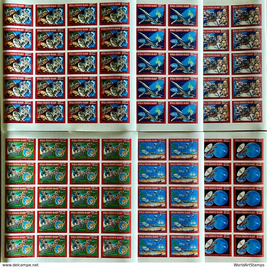 Full Sheets Of Stamps Complete Set First Man On Moon Anniversary / Timbres Espace Feuilles Completes - Collections