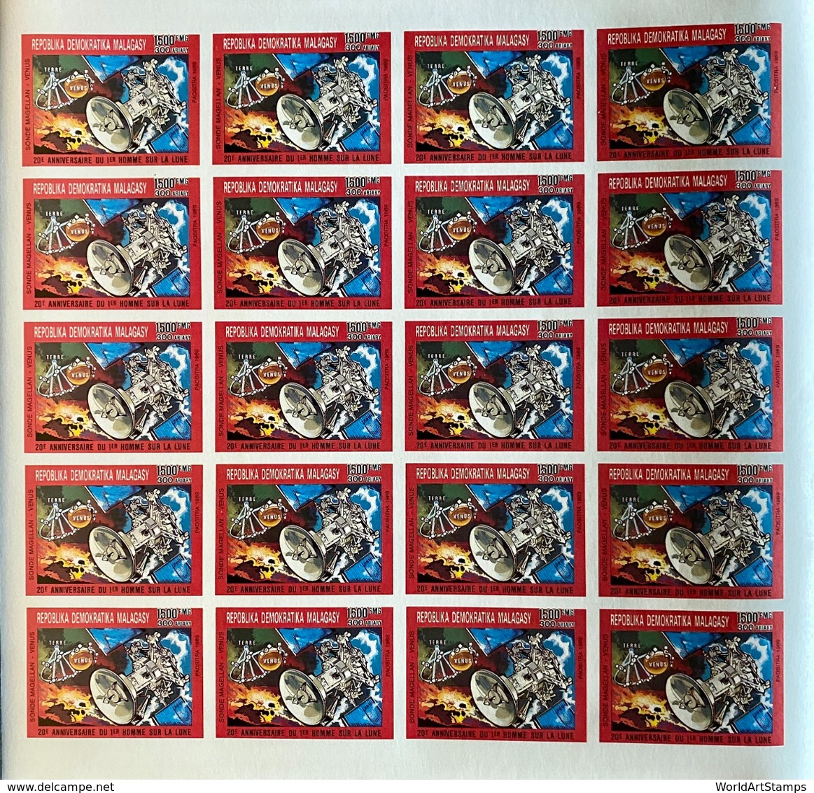 Full Sheets Of Stamps Complete Set First Man On Moon Anniversary / Timbres Espace Feuilles Completes - Collections