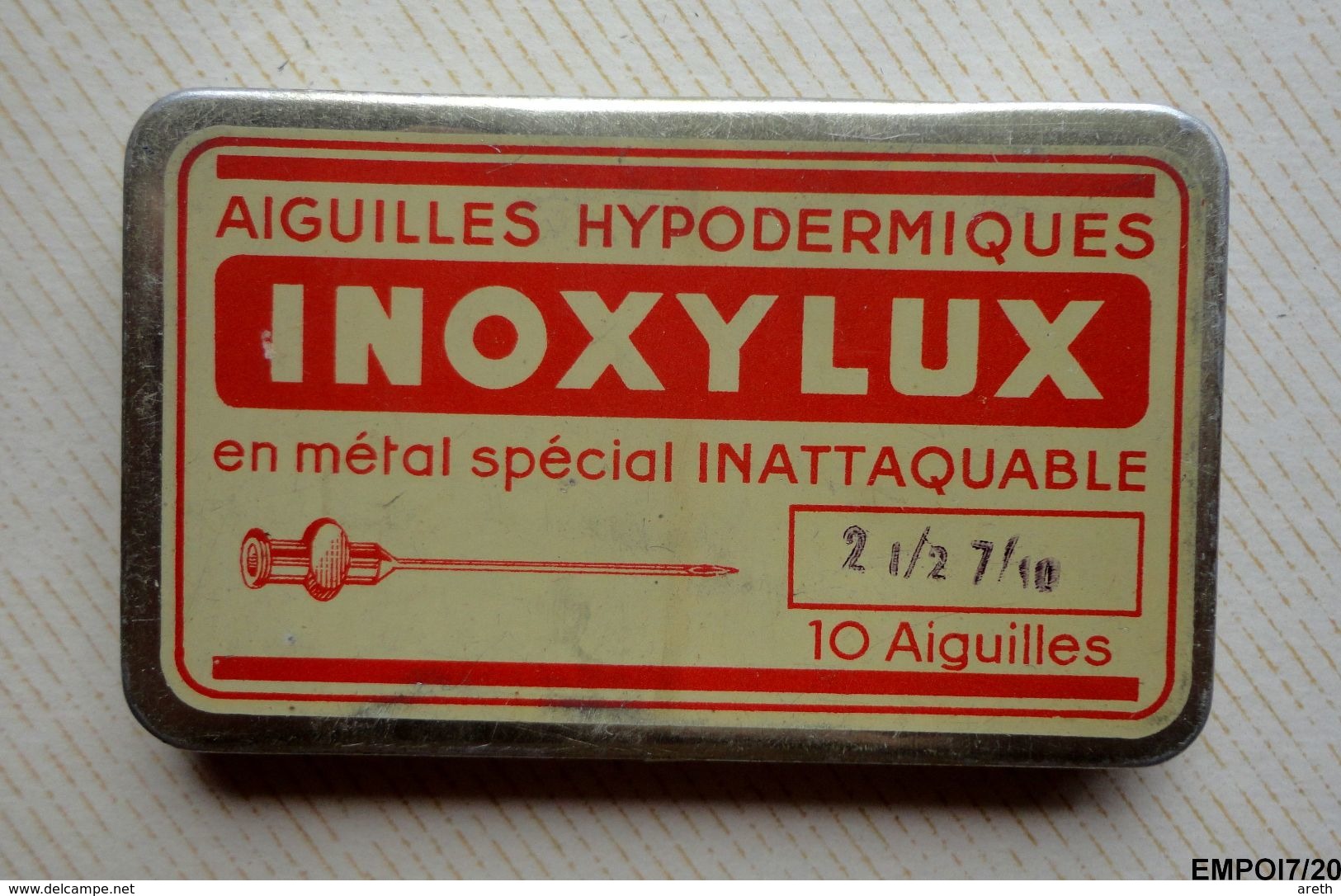 Rare Petite Boite Médicale, En Métal, Seringues Hypodermiques INOXYLUX - Vide - Boxes